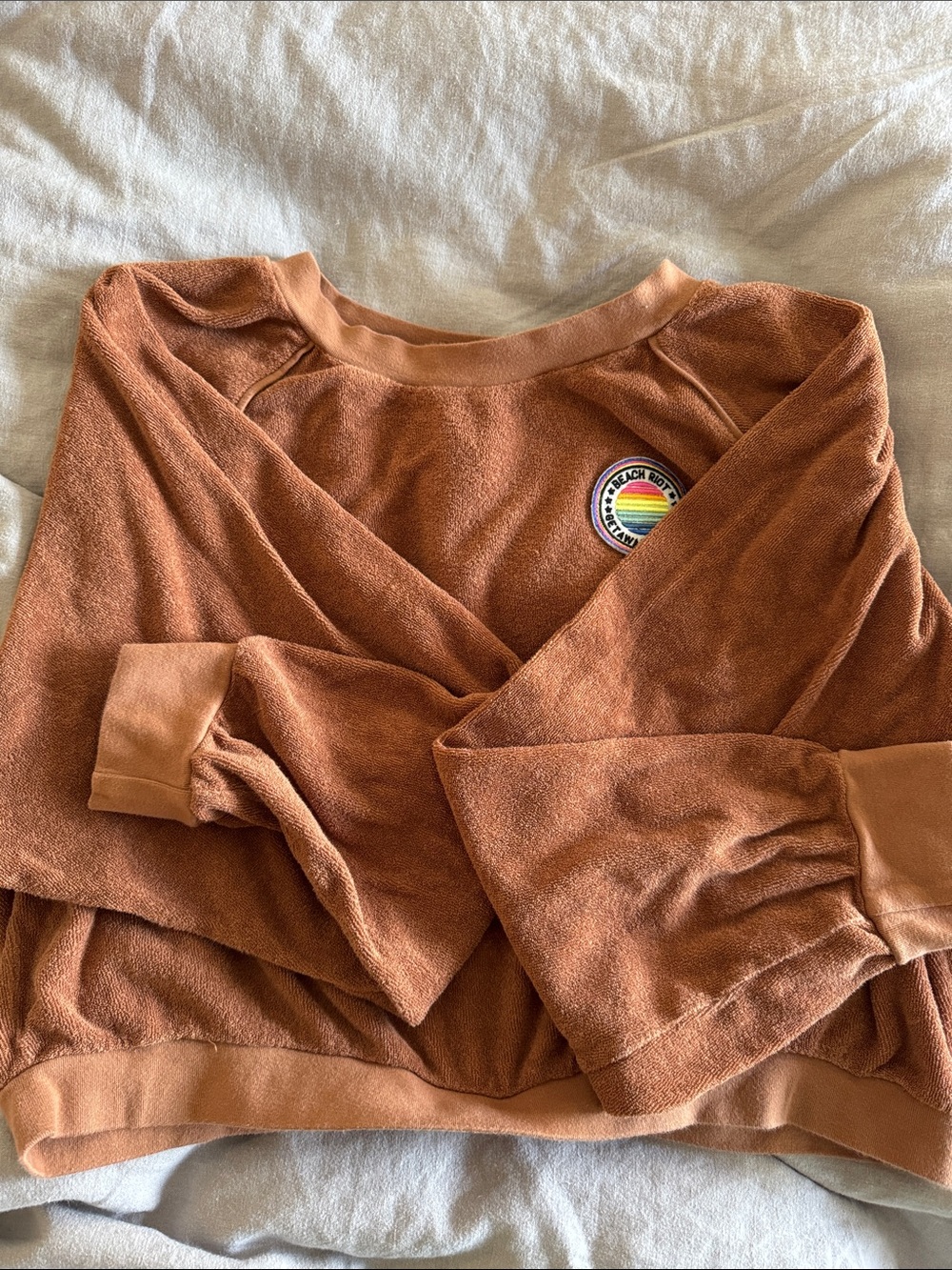 Beach Riot Rust Brown Terry Pullover - Women